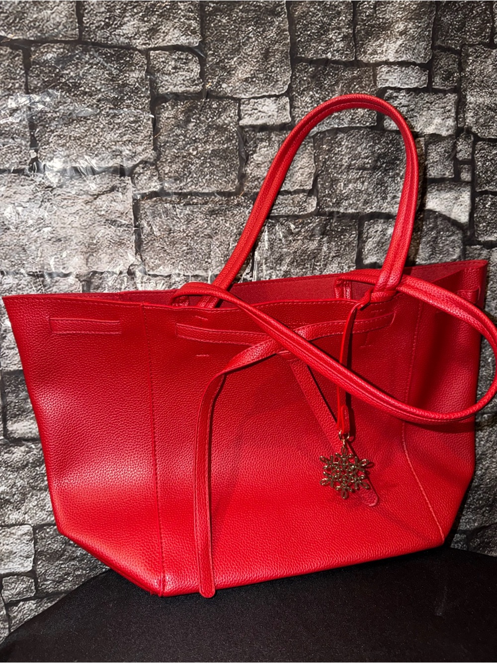 Elizabeth Arden ❤️ Red Tote Bag with Decorative Charm